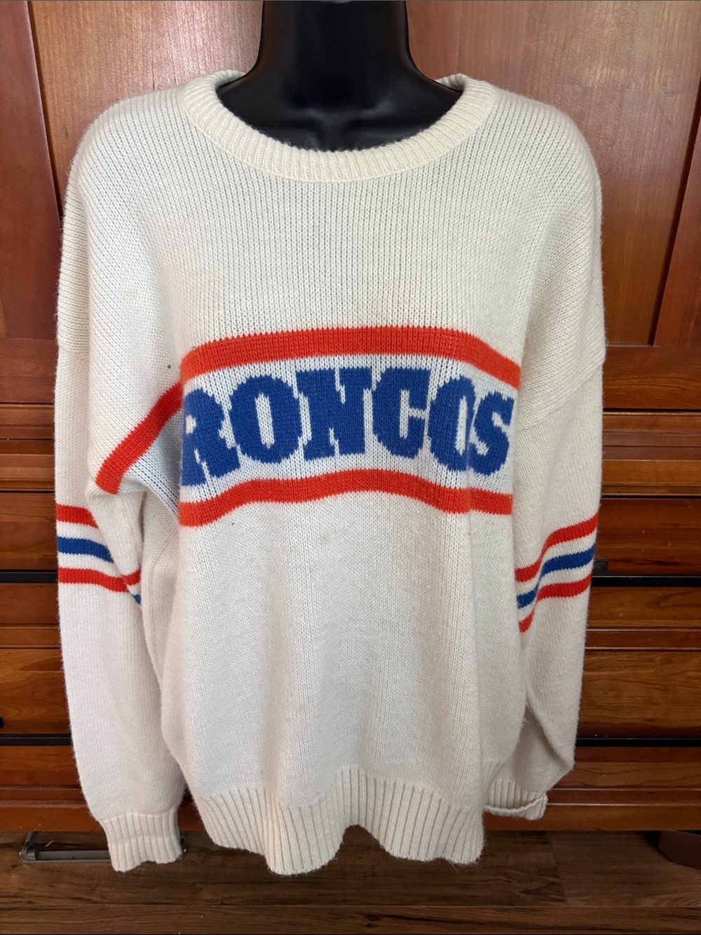 Vintage Broncos wool blend knit sweater